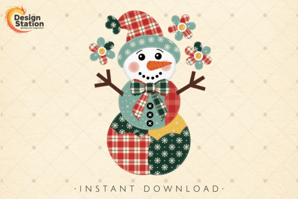 Download Plaid Patchwork Snowman PNG Sublimation - Sublimation Collection