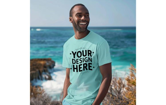 Download Ocean Blue Man T-shirt Mockup 19 - Ocean blue Collection