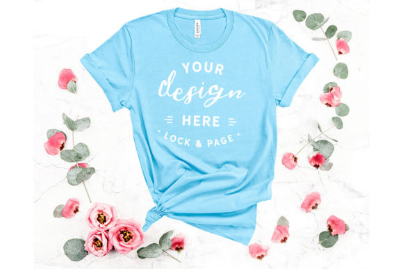 Download Ocean Blue Bella Canvas 3001 Floral Mock - Ocean blue Collection