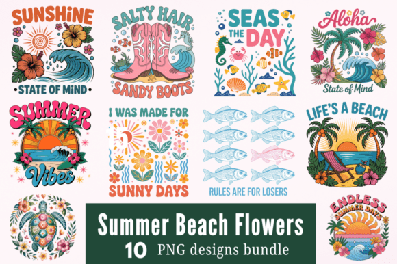 Download Summer Beach Flowers Sublimation Designs - Sublimation Collection