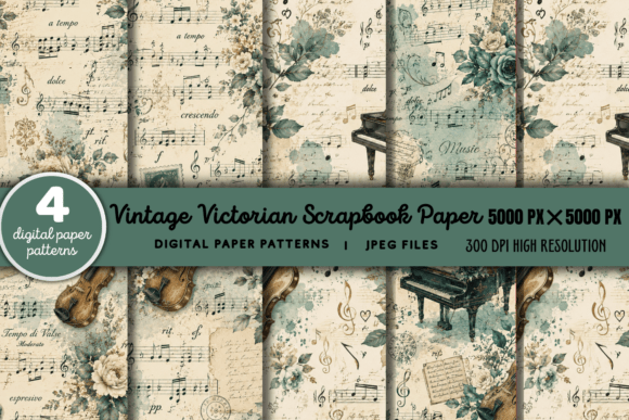 Download Vintage Victorian Scrapbook Pattern 9 - Scrapbook pattern Collection