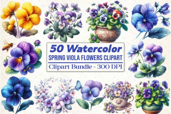 Download Spring Viola Flowers Sublimation Clipart - Sublimation Collection