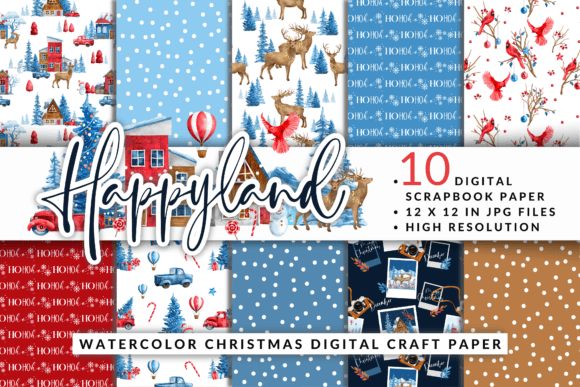 Download Christmas Happy Land Digital Craft Paper - Happy Collection