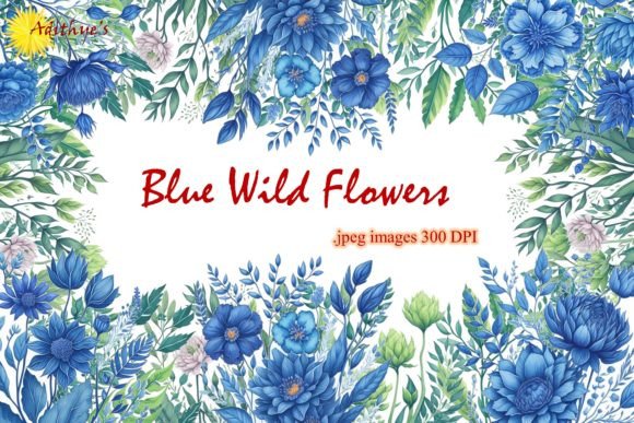 Download Blue Wild Flowers - Sublimation Clipart - Sublimation Collection