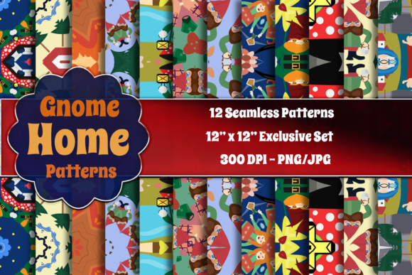 Download Gnome Home Seamless Pattern Collection - Premium Resources