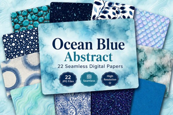 Download Ocean Blue Abstract Seamless Digital - Ocean blue Collection