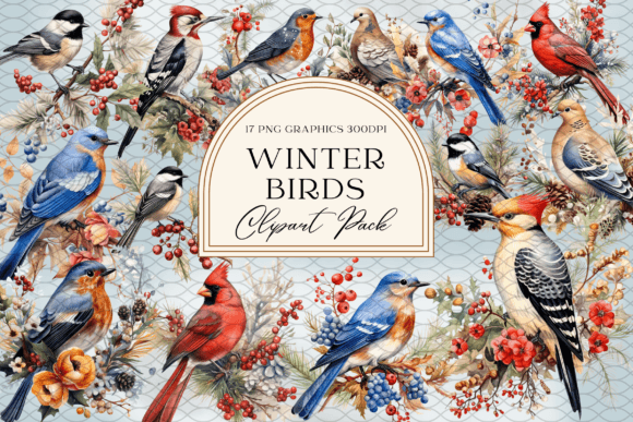 Download Winter Bird Branches in Snow Sublimation - Sublimation Collection