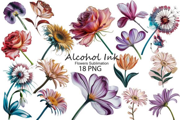 Download Alcohol Ink Flowers Sublimation - Sublimation Collection