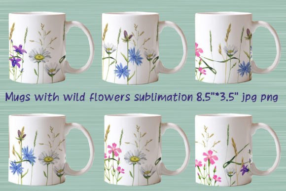Download Mugs with Wildflowers Sublimation - Sublimation Collection