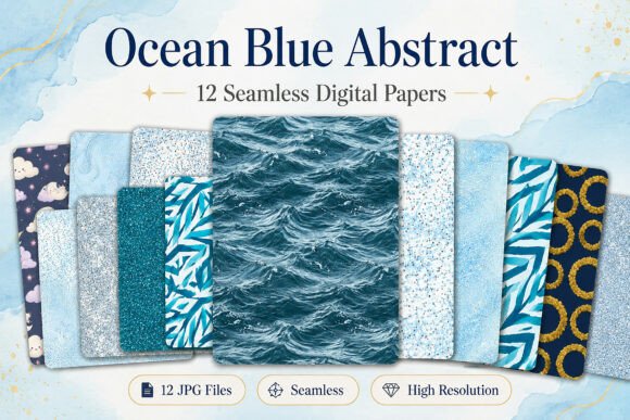 Download Ocean Blue Abstract Seamless Digital - Ocean blue Collection