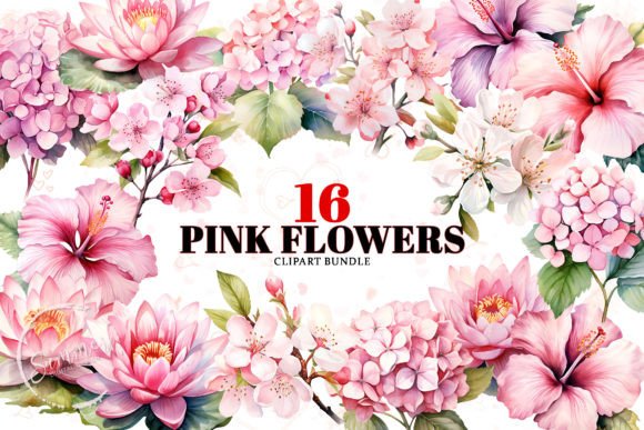 Download Watercolor Pink Flowers Sublimation - Sublimation Collection