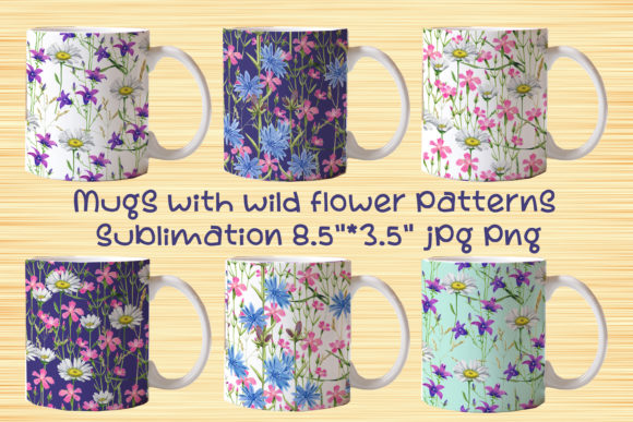 Download Mugs with Wildflowers Sublimation - Sublimation Collection