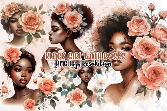 Download Black Girl with Roses Sublimation - Sublimation Collection