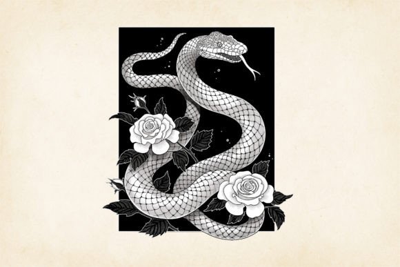 Download Snakes and Roses Sublimation Print a - Sublimation Collection