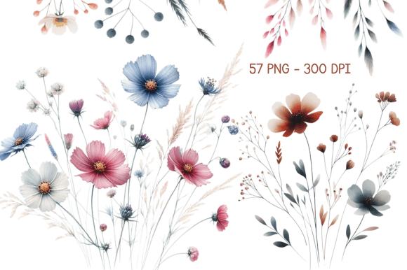 Download Watercolor Wild Flowers Sublimation PNG - Sublimation Collection